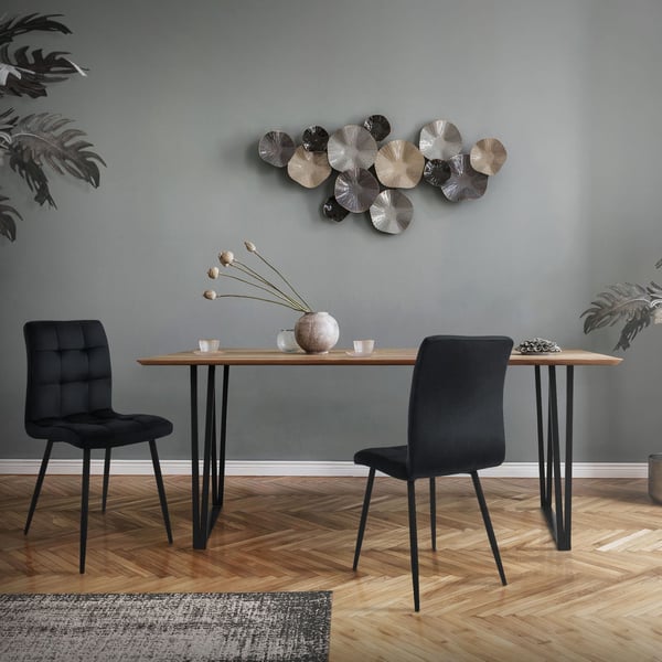 Bordben sæt med 2 stk. 50x71,5 cm sort stål ML-design