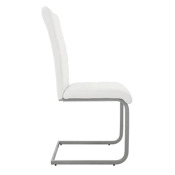 Sæt med 2 udhængte spisebordsstole med ryglæn i sort kunstlæder ML-Design