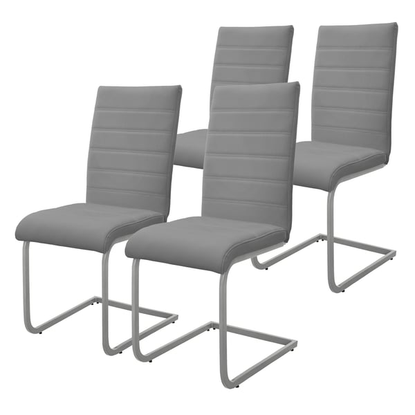 Sæt med 2 udhængte spisebordsstole med ryglæn i sort kunstlæder ML-Design