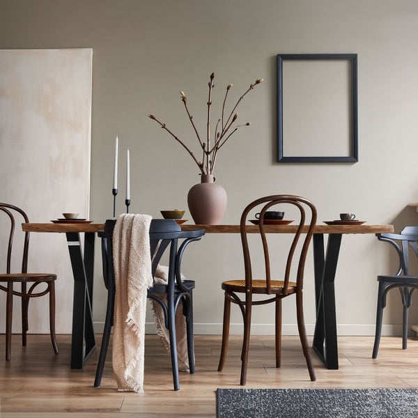 Bordben sæt med 2 X-formede 40x71 cm sort stål ML-design