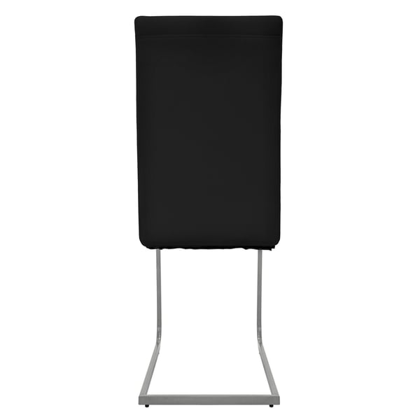 Sæt med 2 udhængte spisebordsstole med ryglæn i sort kunstlæder ML-Design