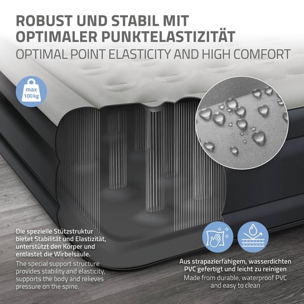 Luftmadras med indbygget luftpumpe til én person 196x97x47 cm ML-design