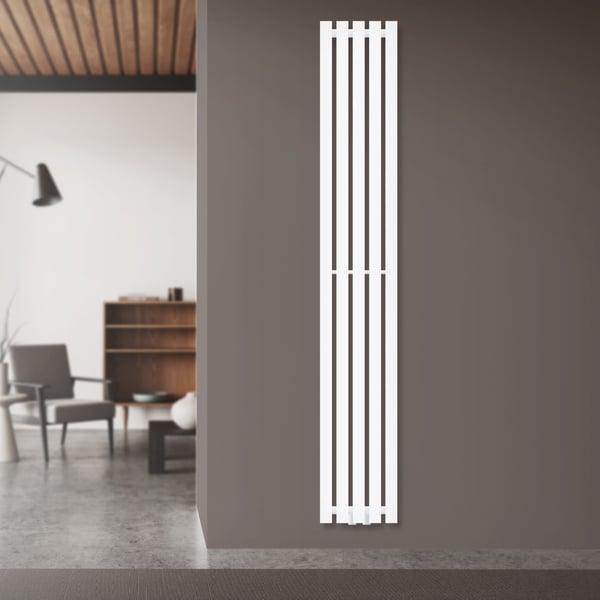 Badeværelsesradiator Lodret med centertilslutning 260x1800 mm Hvid LuxeBath
