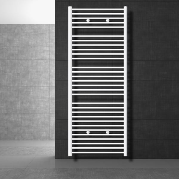 Badeværelsesradiator Sahara 750x1800 mm hvid lige med sidetilslutning LuxeBath