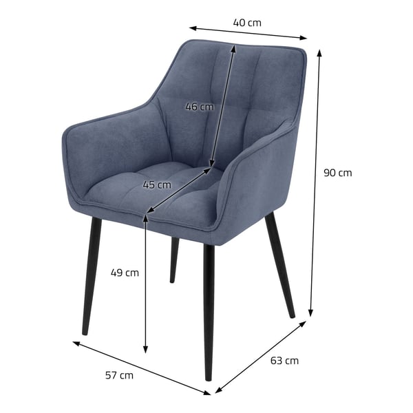 Sæt med 2 spisestuestole Stuestol Køkkenstol Lænestol Designstol
