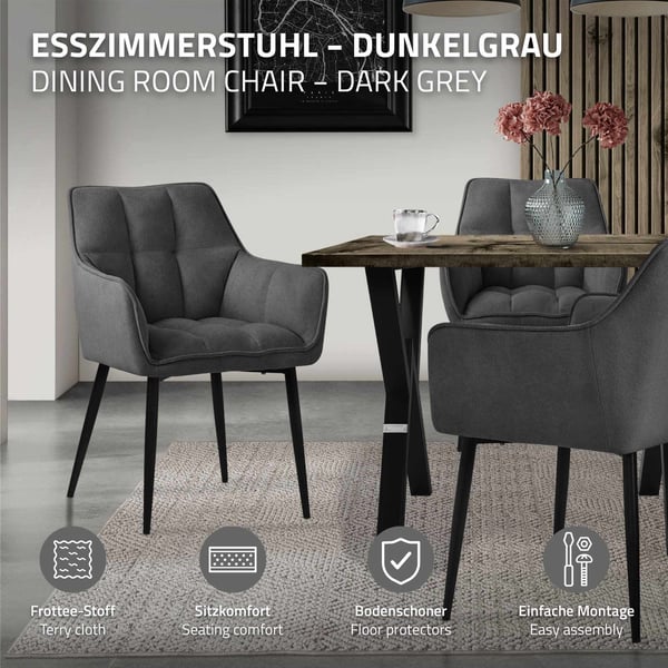Set om 2 matsalsstolar Vardagsrumsstol Köksstol Fåtölj Designstol