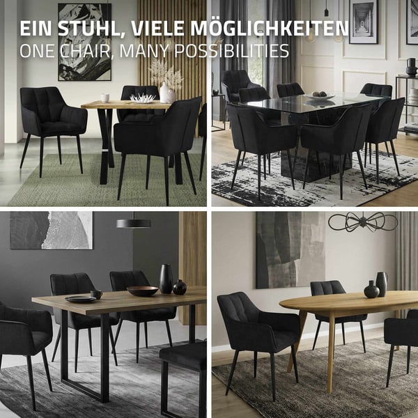 Set om 2 matsalsstolar Vardagsrumsstol Köksstol Fåtölj Designstol