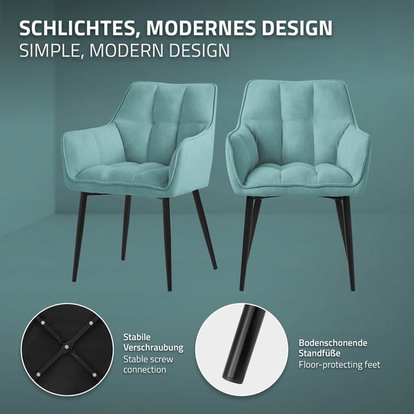Uppsättning med 4 matsalsstolar Vardagsrumsstol Köksstol Fåtölj Designstol