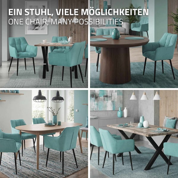 Uppsättning med 4 matsalsstolar Vardagsrumsstol Köksstol Fåtölj Designstol