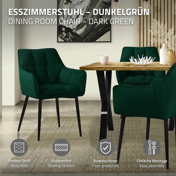 Uppsättning med 4 matsalsstolar Vardagsrumsstol Köksstol Fåtölj Designstol