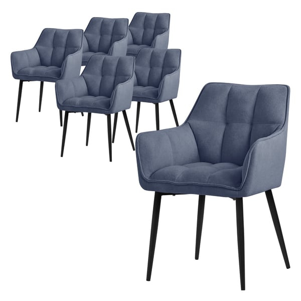 Sæt med 6 spisestuestole Stuestol Køkkenstol Lænestol Designstol