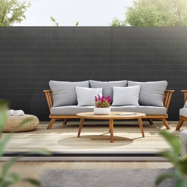 Privacy screen mat 160x300 cm Privacy screen hegn Windbreak altanafskærmning PVC antracit UV-resistent