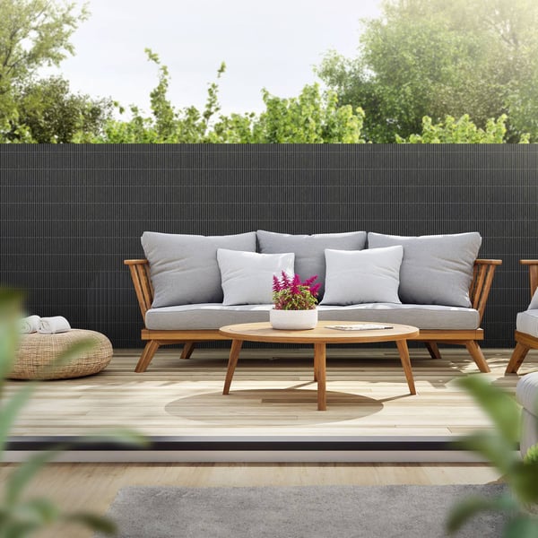 Privacy screen mat 120x500 cm privacy fence windbreak balcony screen PVC anthracite UV-resistant