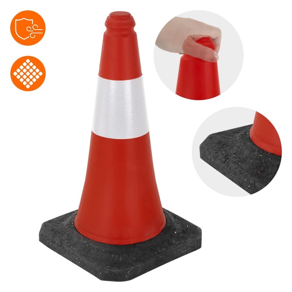 Sæt med 7 advarselskegler Advarselskegler Pylon 51 cm kegle Trafikkegle