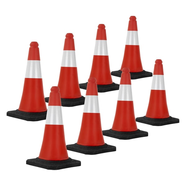 Sæt med 8 advarselskegler Advarselskegler Trafikkegler Pylon 51 cm Kegler Trafikkegler