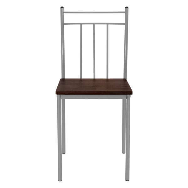 Spisebordssæt til 4 personer 5-delt med spisebord og 4 stole mørkebrunt træ ML-design