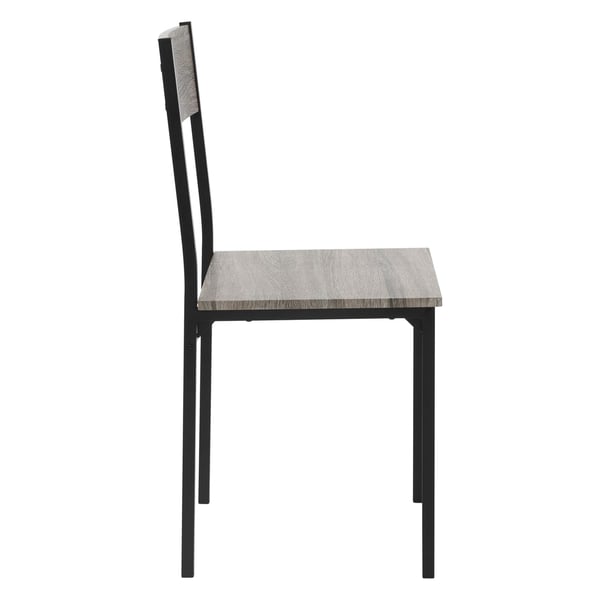 Spisestuesæt med bænk 4-delt med spisebord og stole egegråt stålstel ML-design