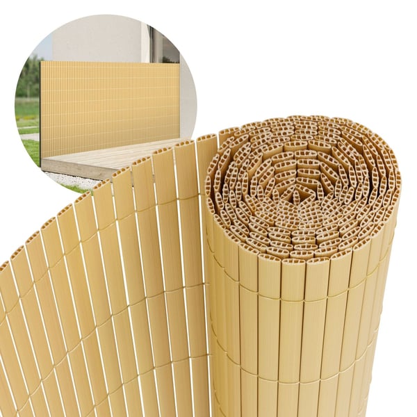 Privacy screen mat 120x800 cm privacy fence windbreak balcony screen PVC bamboo UV-resistant