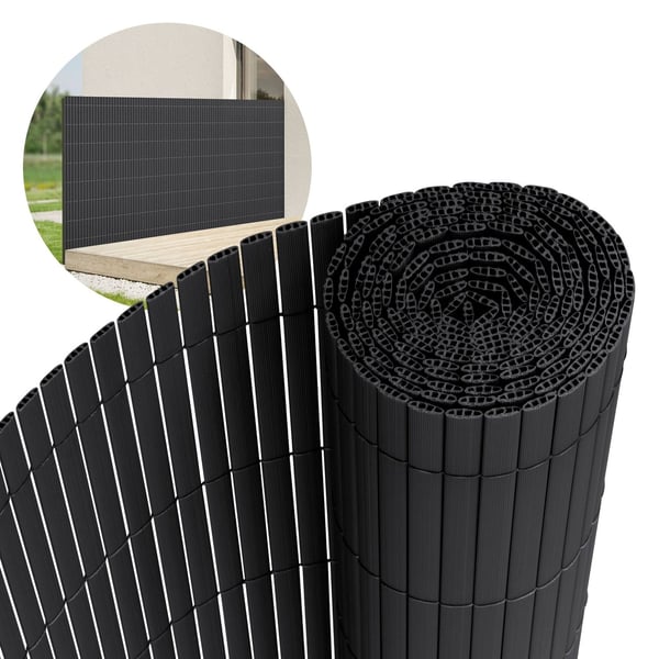 Insynsskyddsmatta 120x600 cm insynsskyddande staket vindskydd balkongskärm PVC antracit UV-beständig
