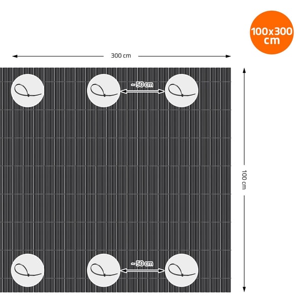 Privacy screen mat 100x700 cm Privacy screen hegn Windbreak altanafskærmning PVC antracit UV-resistent