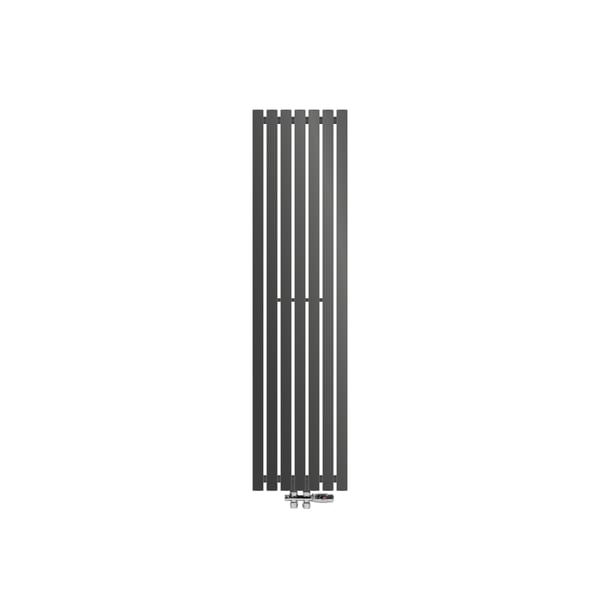 Badeværelsesradiator Stella 370x1400 mm antracit med gulvtilslutningssæt