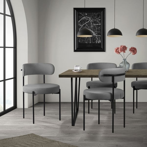 Ruokailutuoli 6 kpl nallekangas selkänojalla harmaa Keittiötuoli ML-Design