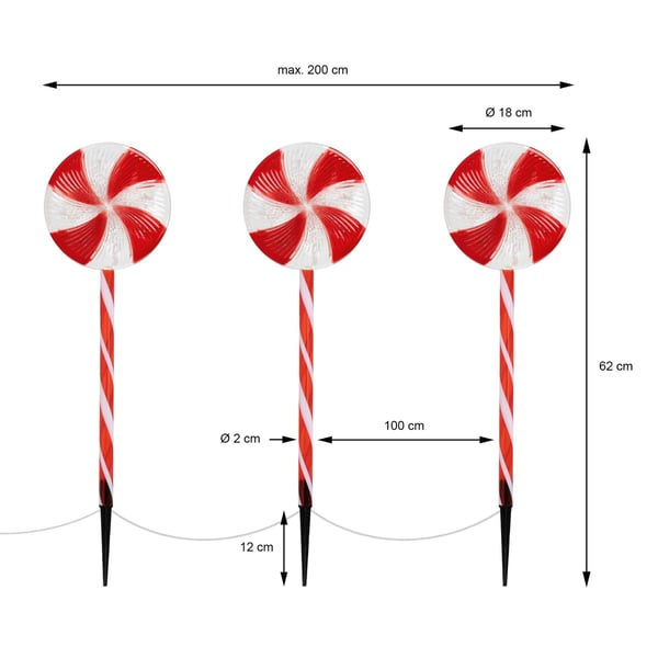 LED-lolly fairy lights Julelys vandtæt med timer og forskellige lystilstande