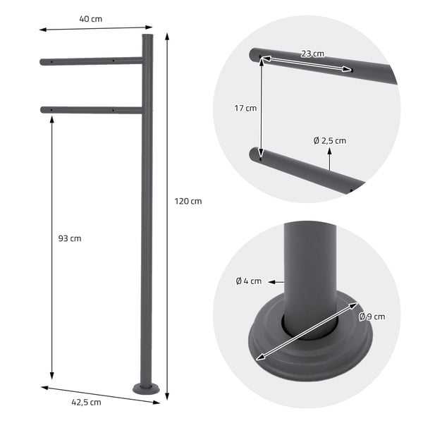 Brevkasse 37x36,5x11 cm antracit/sort marmor-look stål ML design