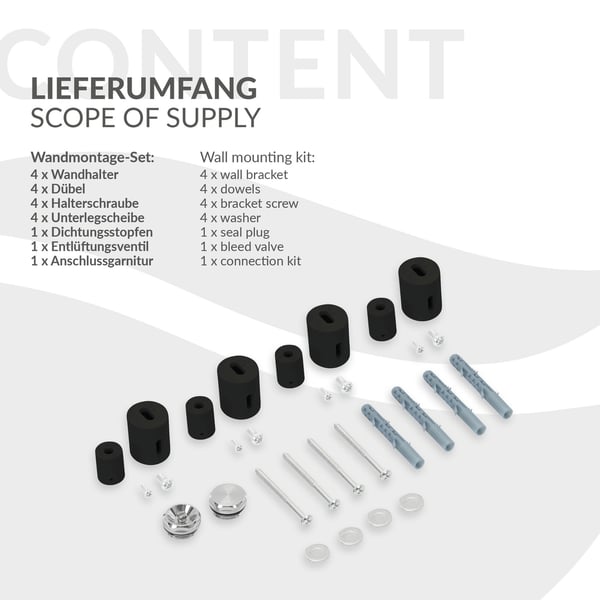 Design badeværelsesradiator Iron EM 600x1400 mm sort mat Luxe Bath