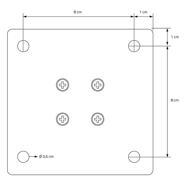 ML-Design sæt med 4 bordben I-Design 72 cm, blank sort, fremstillet af pulverlakeret stål, kantet, profil 4x4 cm, højdejusterbare møbelben 1-4 cm,