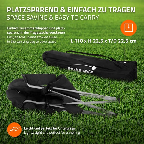 Hauki campingmøbelsæt 3 stk. campingbord foldbart brunt med 2 campingstole sort, campingsæt til 2 personer med bæretaske, aluminiumsfoldebord med 2