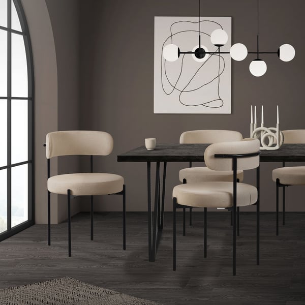 ML-Design ruokasalin tuolit 6 kpl, keittiön tuoli teddy-kankaalla ruskea, olohuoneen tuoli selkänojalla, verhoillut tuolit mustilla metallijaloilla,