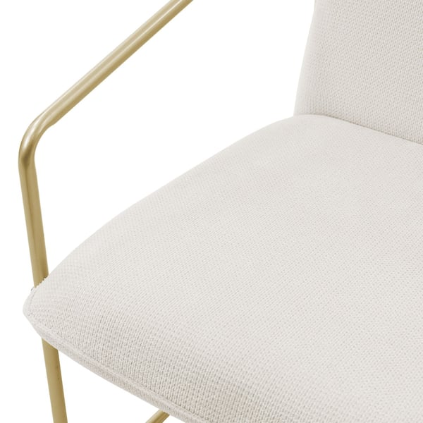 ML-Design sæt med 2 lænestole beige, relax-lænestol med blødt betræk &amp; gyldent stålstel, polstret loungestol med arm og ryglæn, polstret lænestol