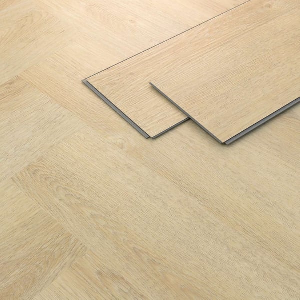 ML-Design Deluxe PVC-lattia, klikkausvinyylilankut, vinyylilattia, 61cmx12.8cmx4.2 mm, paksuus 4.2mm, 1.56m²/20 lankkua, kalanruoto luonnon tammi,