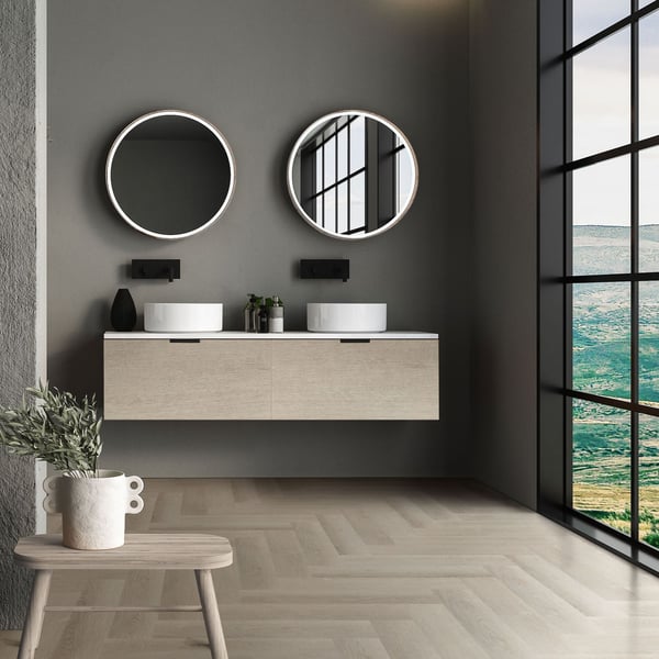 ML-Design Deluxe PVC-gulv, klikvinylplanker vinylgulv, 61cmx12,8cmx4,2mm, tykkelse 4,2mm, 1,56m²/20 planker, sildeben lys eg, brun, trælook,