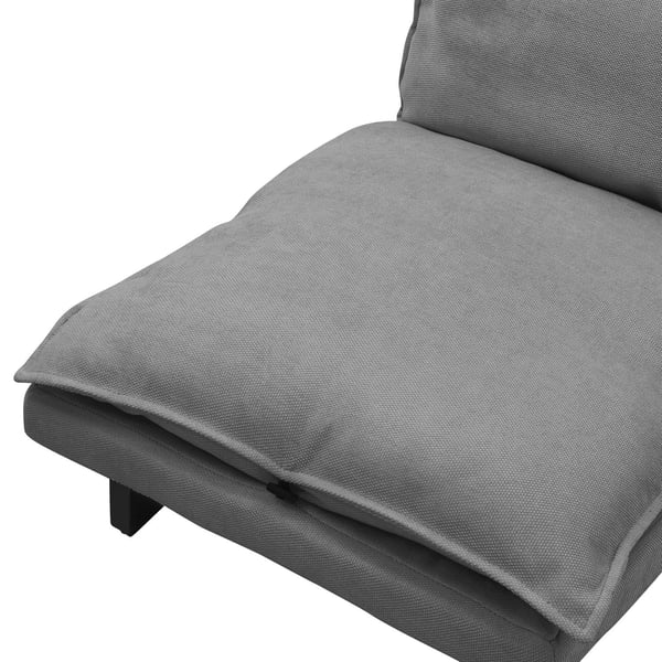 ML-Design gulvstol grå, gulvstol polstret med justerbart ryglæn, hørbetræk, robust stålramme, sædepude gulvsofa gulvsæde gulvpude relaxstol