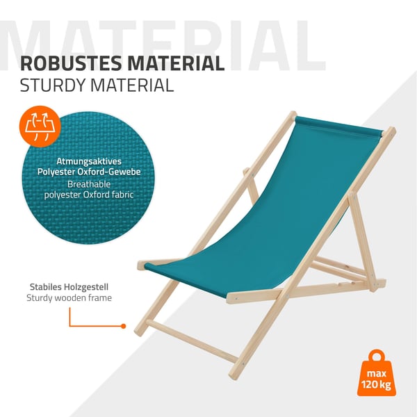 ECD Germany Sæt med 3 foldbare liggestole mørkegrøn, træ, justerbart ryglæn, 3 positioner, op til 120 kg, solseng havestol strandseng strandstol