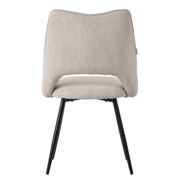 ML-Design spisestuestole sæt af 6 beige, stuestole i stof med sorte metalben, køkkenstole med ryglæn, polstrede stole til spisestue stue køkken