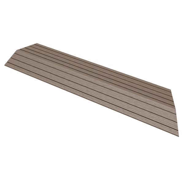 ML-Design WPC-kantliste hjørne højre mørkebrun til terrassefliser, 38x2x7,5 cm, trælook, korrugeret hjørneliste med dræn- og støttestruktur,