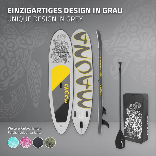 Surfbræt Stand Up Paddle SUP bord Maona padle bord oppustelige Grå 308 cm
