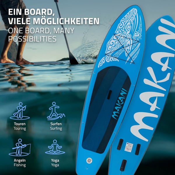 Surfbræt Stand Up Paddle SUP bord Makani padle bord oppustelige Blå 320 cm