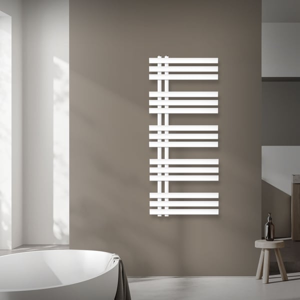 ECD Germany Iron EM design badeværelsesradiator elektrisk med varmestang 900 W - 500 x 1200 mm - hvid - design radiatorpanel radiator radiator