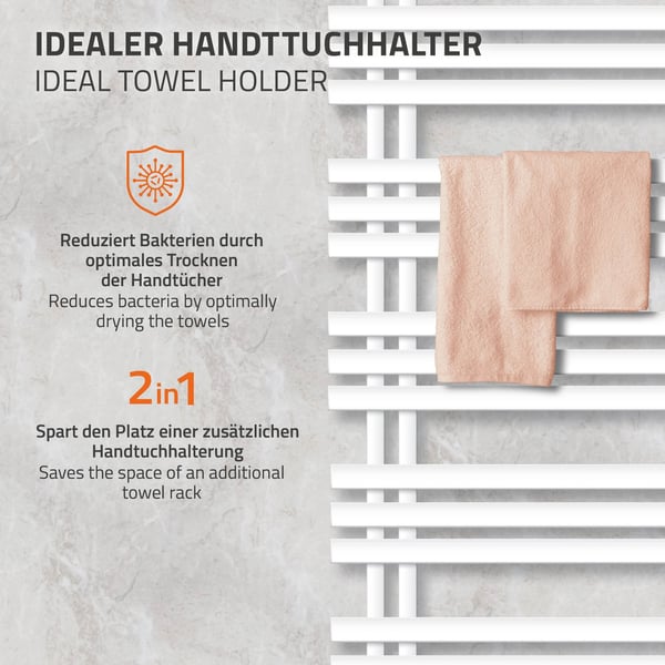 ECD Germany designradiatorer Iron EM 500 x 1400 mm Vit Electric 900 W