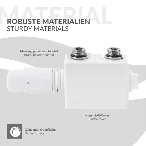 Radiator termostat tilslutning sæt Universal hvid medium forbindelse