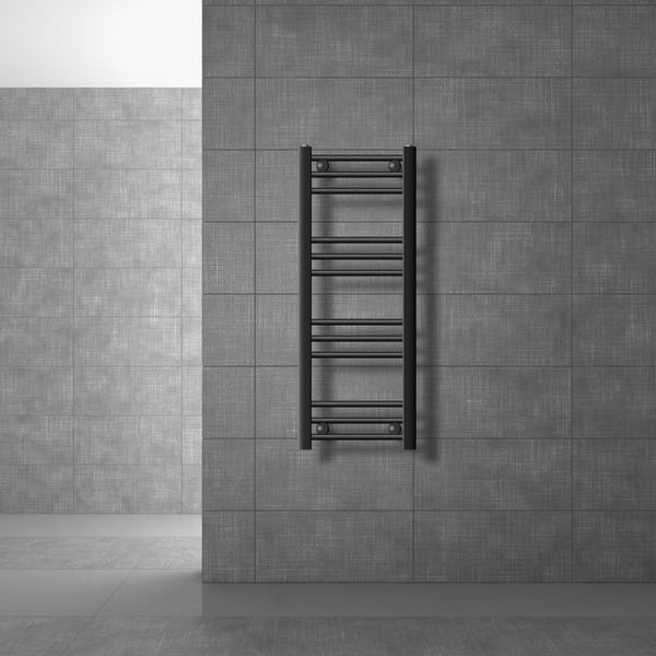 Radiator Handduk ECD Germany Modell Sahara 300 x 800 mm rak antracit med sido handduk järnväg anslutning