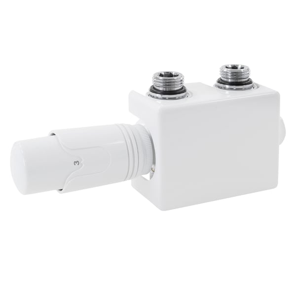 Badeværelse radiatorer med universel tilslutning tilslutning sæt inkl. Termostat ECD Germany Model Sahara 400 x 800 mm hvid lige med medium