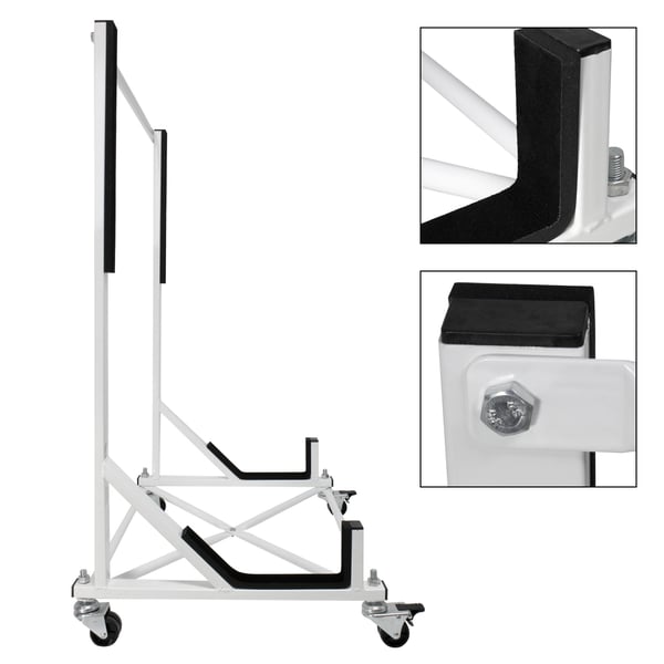 ECD Germany hardtop stativ med 4 låsbare hjul inkl. XXL betræk - hvid - lavet af pulverlakeret stål - hardtop stativ hardtop holder