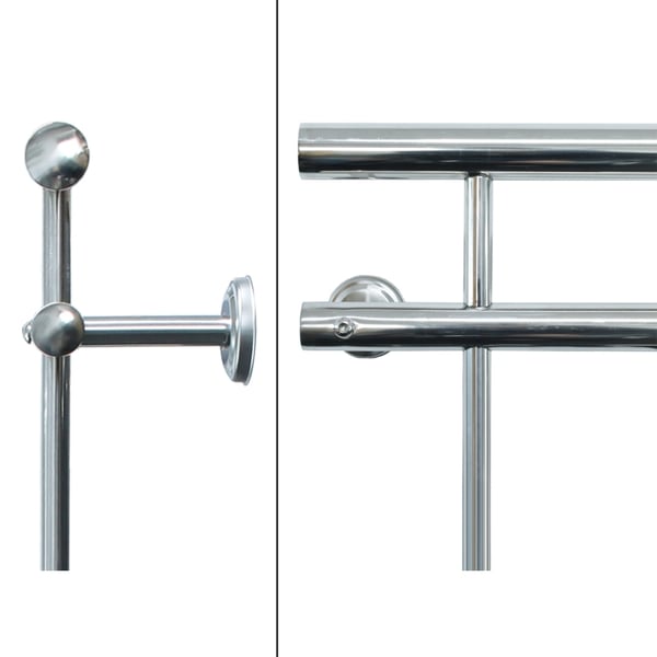 ECD Germany fransk altan 184 x 90 cm | 14 tværbjælker | genspejlende | rustfrit stål | Balkon rækværk balkon rækværk vindue barer
