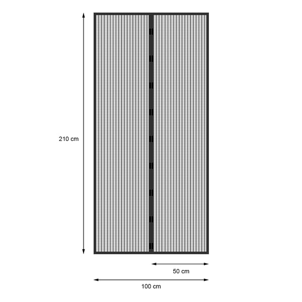Kärpäsverkko musta, 100x210 cm, liimakiinnitys ilman porauksia, polyesteriä.