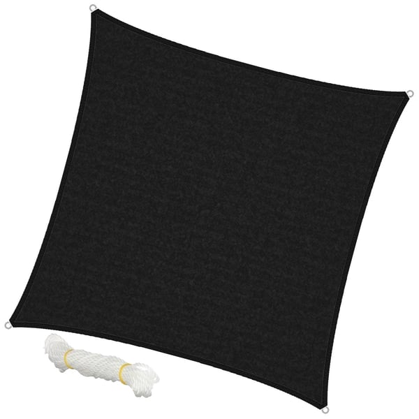 Markise solbeskyttelse skygge sejl skygge 5x5 m antracit 100% HDPE